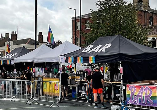 Mobile bar at the Wakefield Pride event